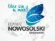 Logo Powiatu Nowosolskiego "Ucz się u nas" na tle pieniędzy
