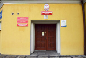 Wydział komunikacji - wejście do budynku